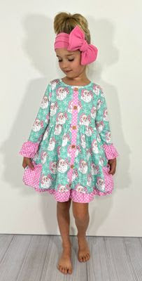 449 Aqua Noel Dress