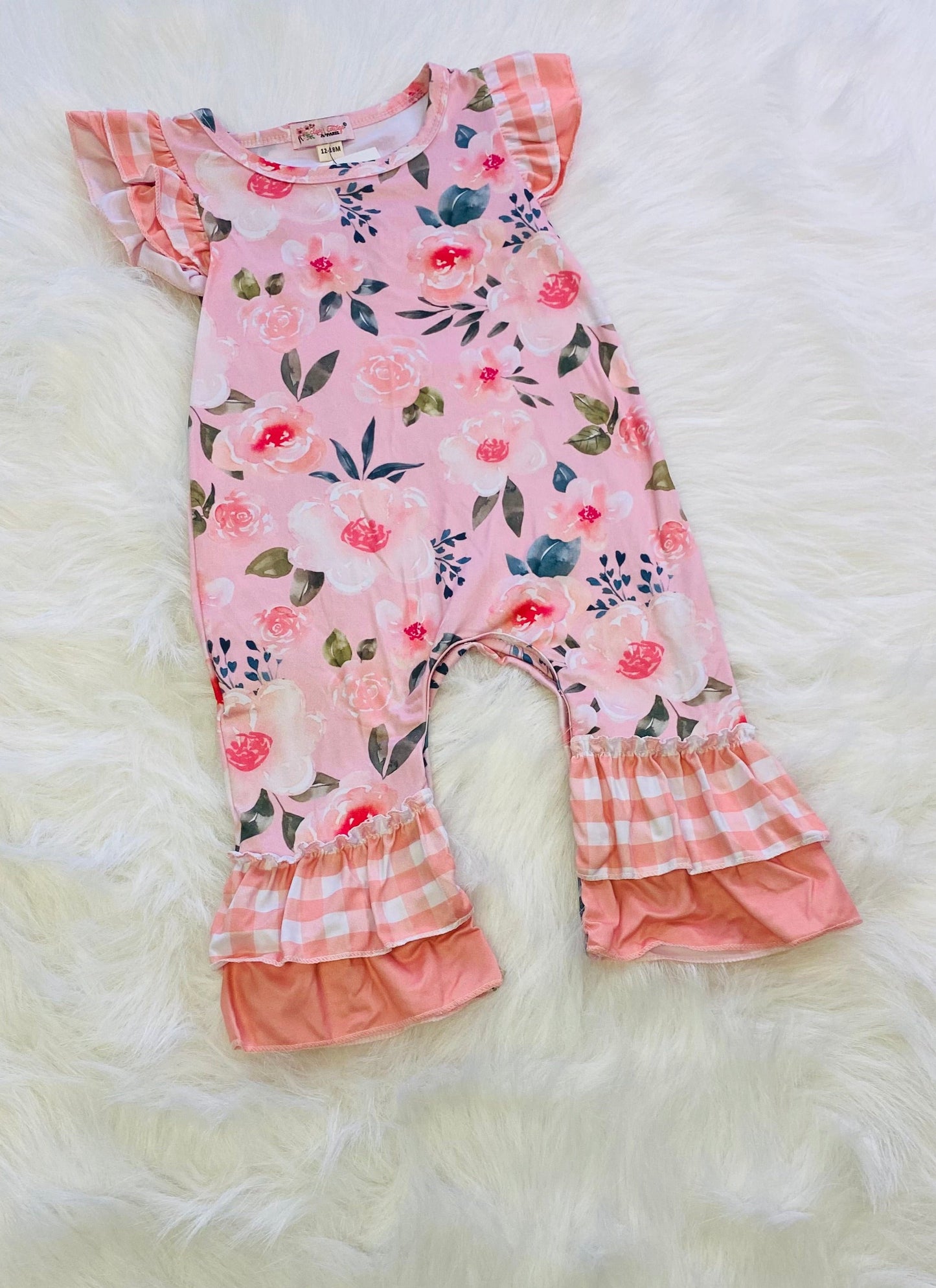 Item 404 Checkered Pink Onesie