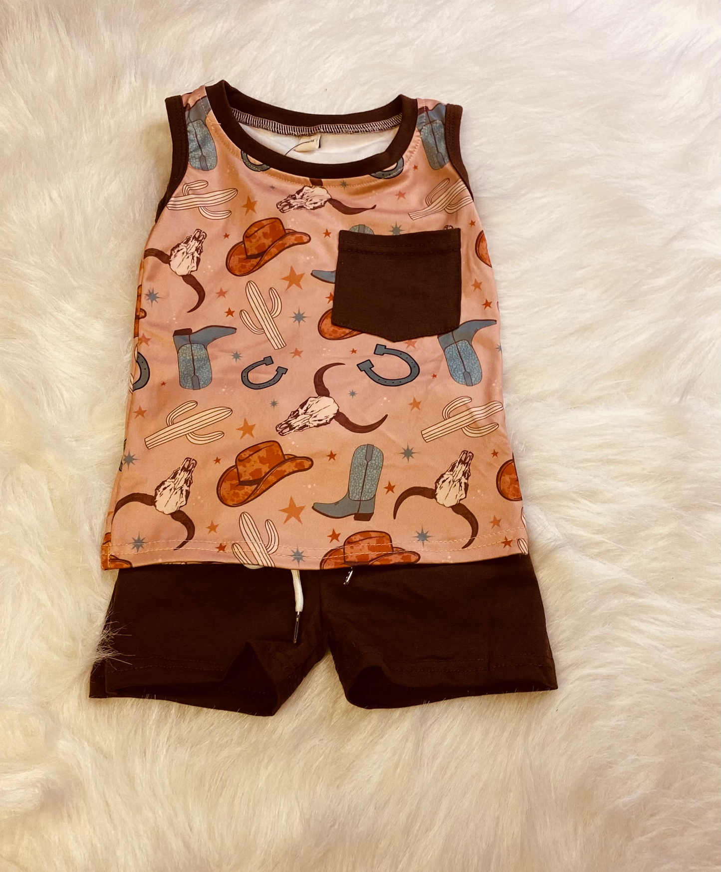 385-Boots and Hats Western Short Set