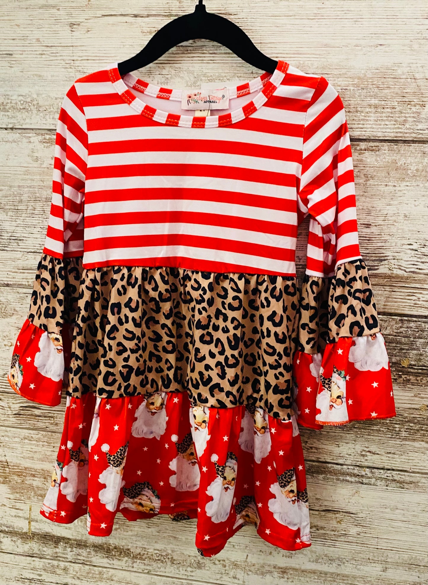 Item 320 Stripes and Santa Ruffle Dress