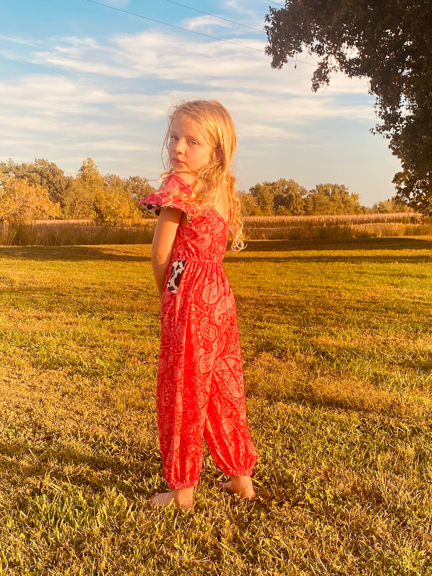 704 Red Bandana Jumpsuit