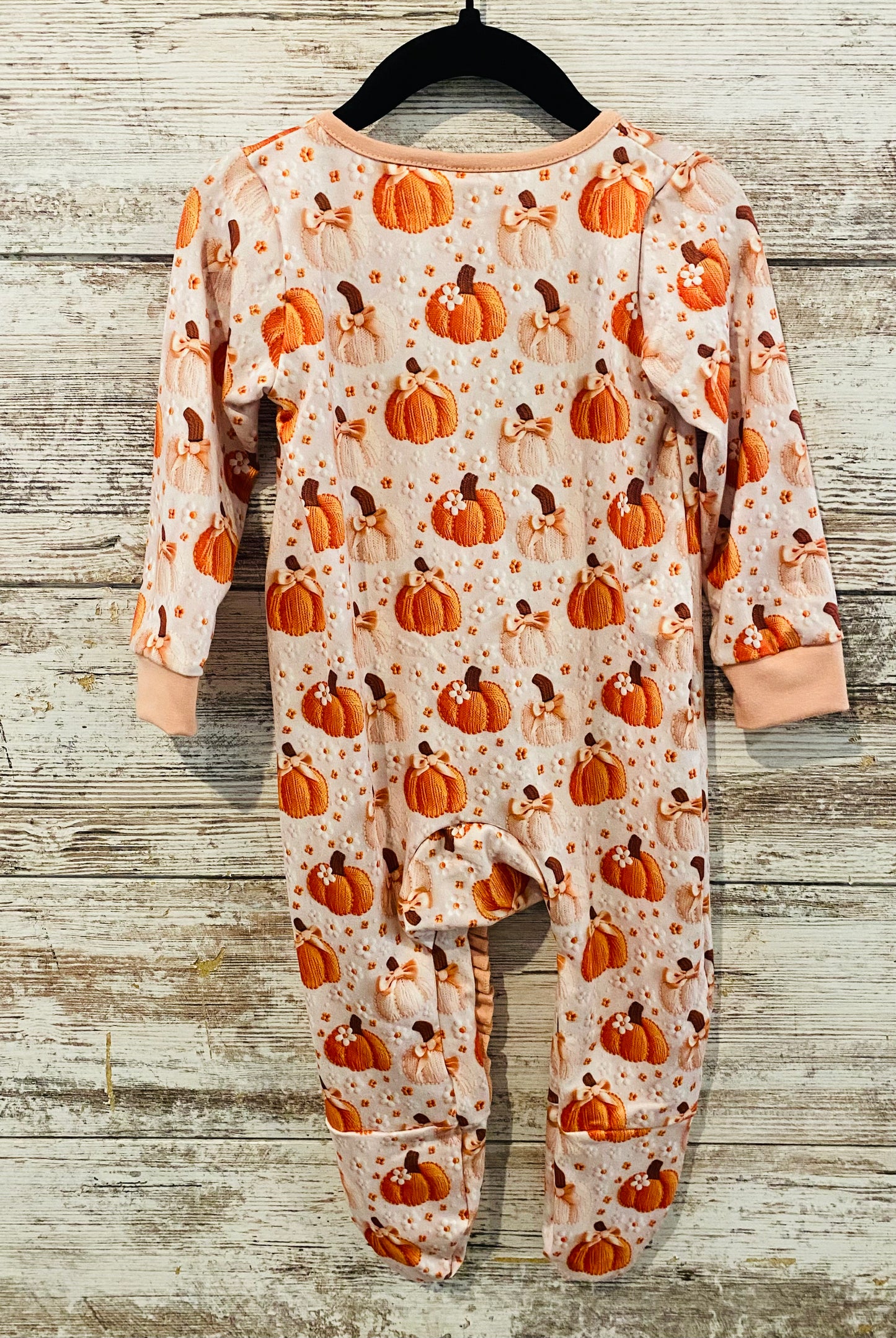 586 Pumpkin Romper with Ruffle