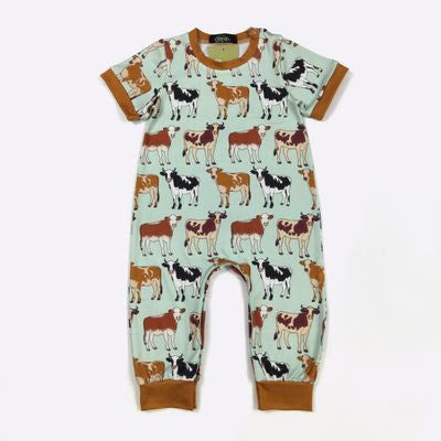 762 Aqua Cattle Romper