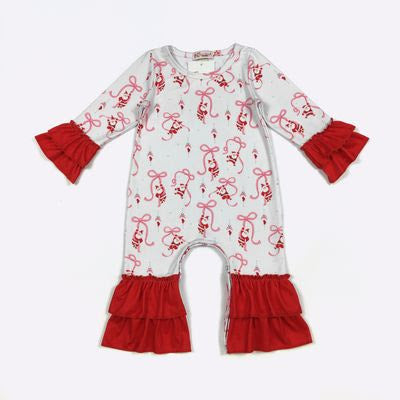 767 Ribbon Santa Romper