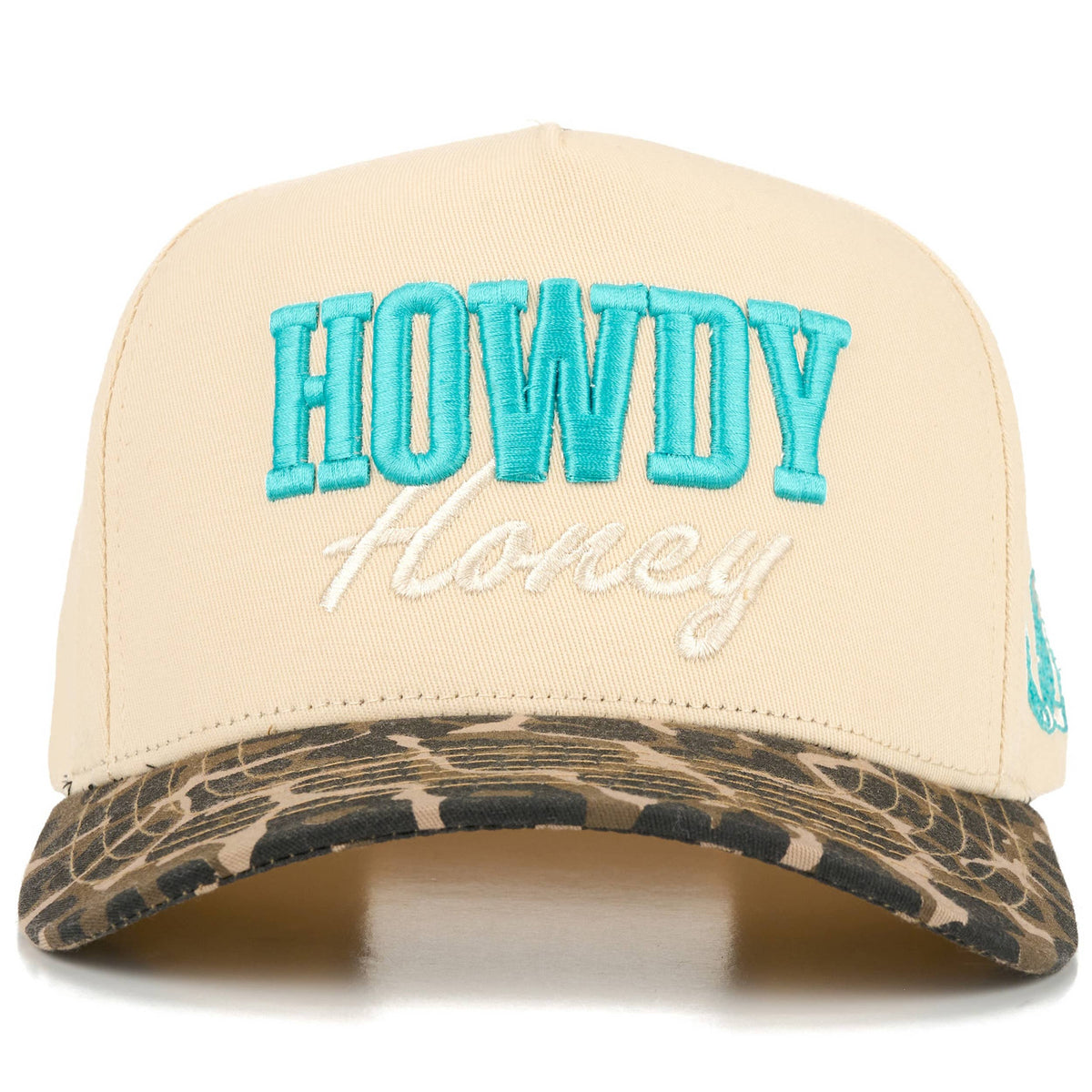 C.C HOWDY HONEY Letter Embroidered on Two Tone Trucker Hat