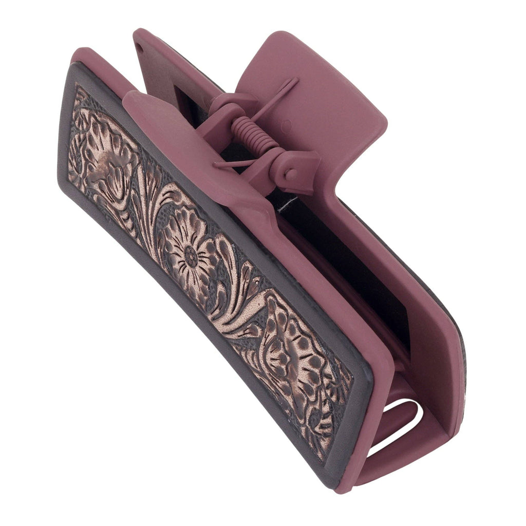 Cindertrail Handtooled Hair Clip in Ebony Cream