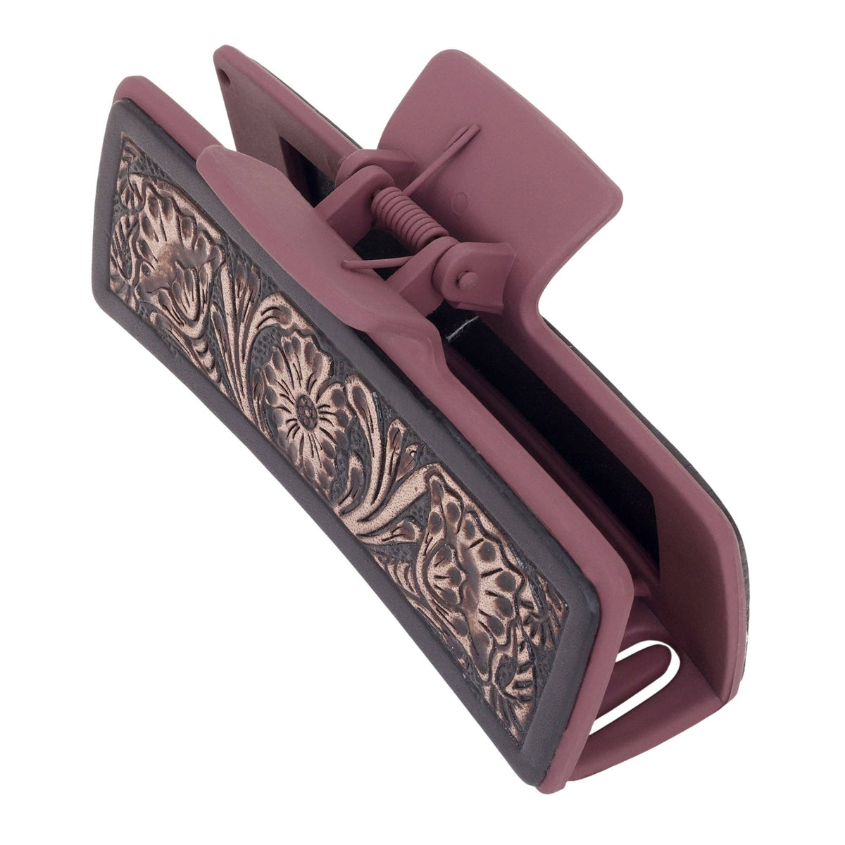 Cindertrail Handtooled Hair Clip in Ebony Cream