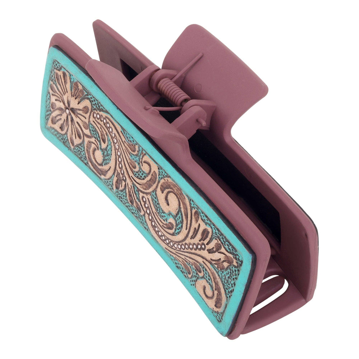 Cindertrail Handtooled Hair Clip in Ebony Cream