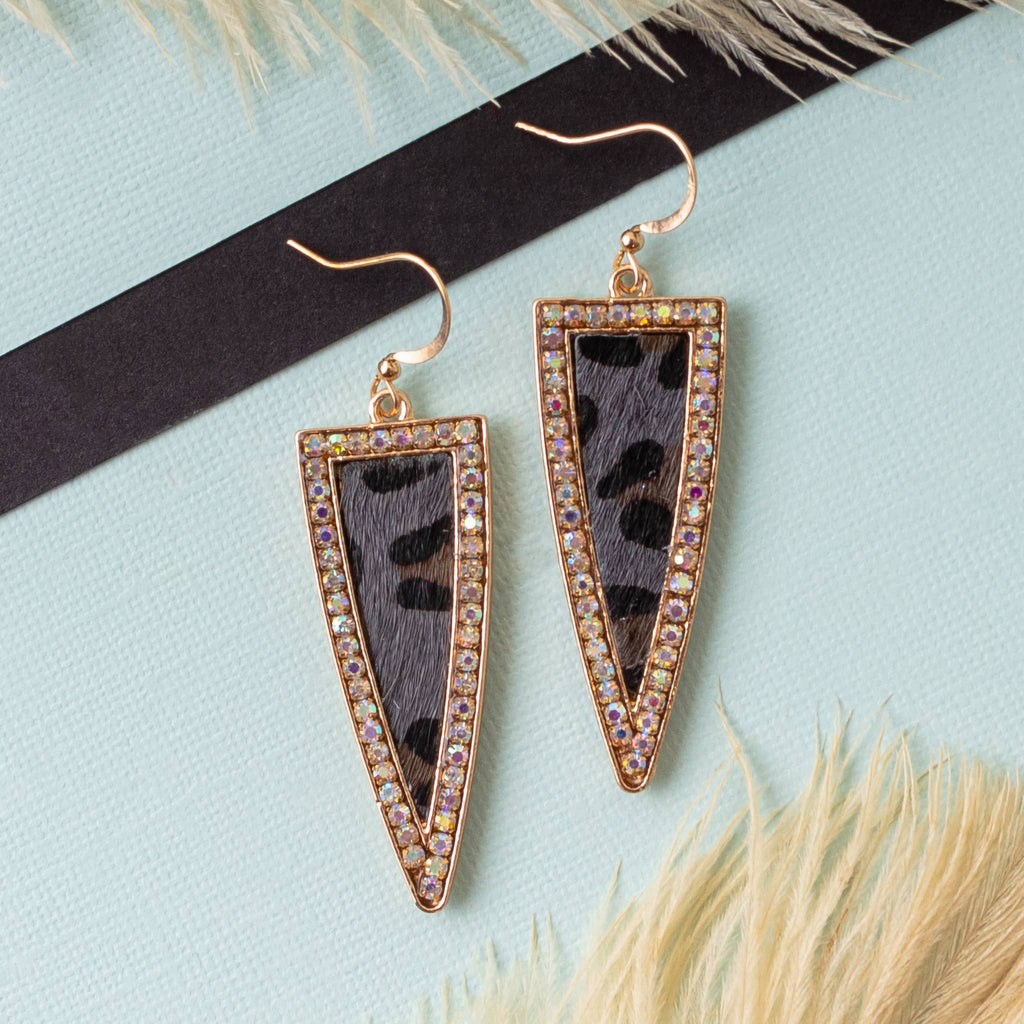 Triangle Animal Print Earrings