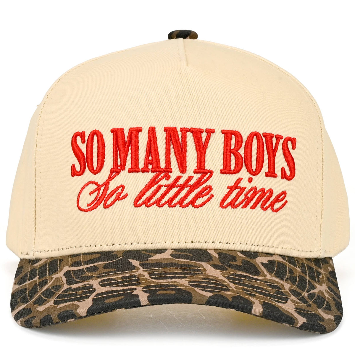 C.C SO MANY BOYS SO LITTLE TIME Letter Two Tone Trucker Hat
