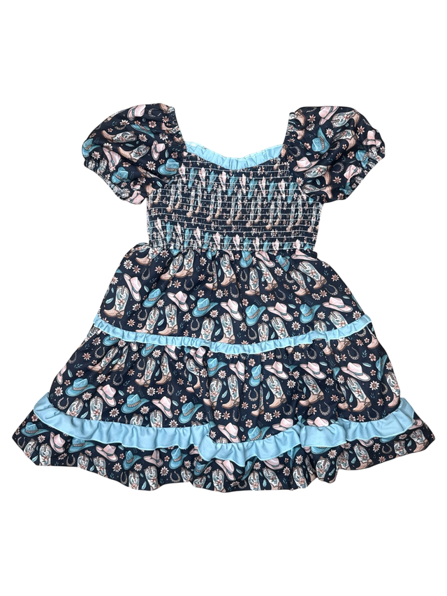 Cowgirl Boot Flutter Sleeve Dress, 0-5T