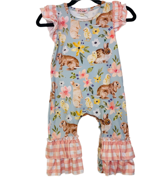 Item 400 Pink and Blue Bunny Romper