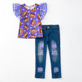 Item 415 Purple Football Ruffle Set