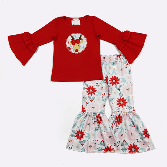 Item 422 Reindeer Poinsettia Set