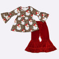 Item 424 Red and Cheetah Velvet Santa