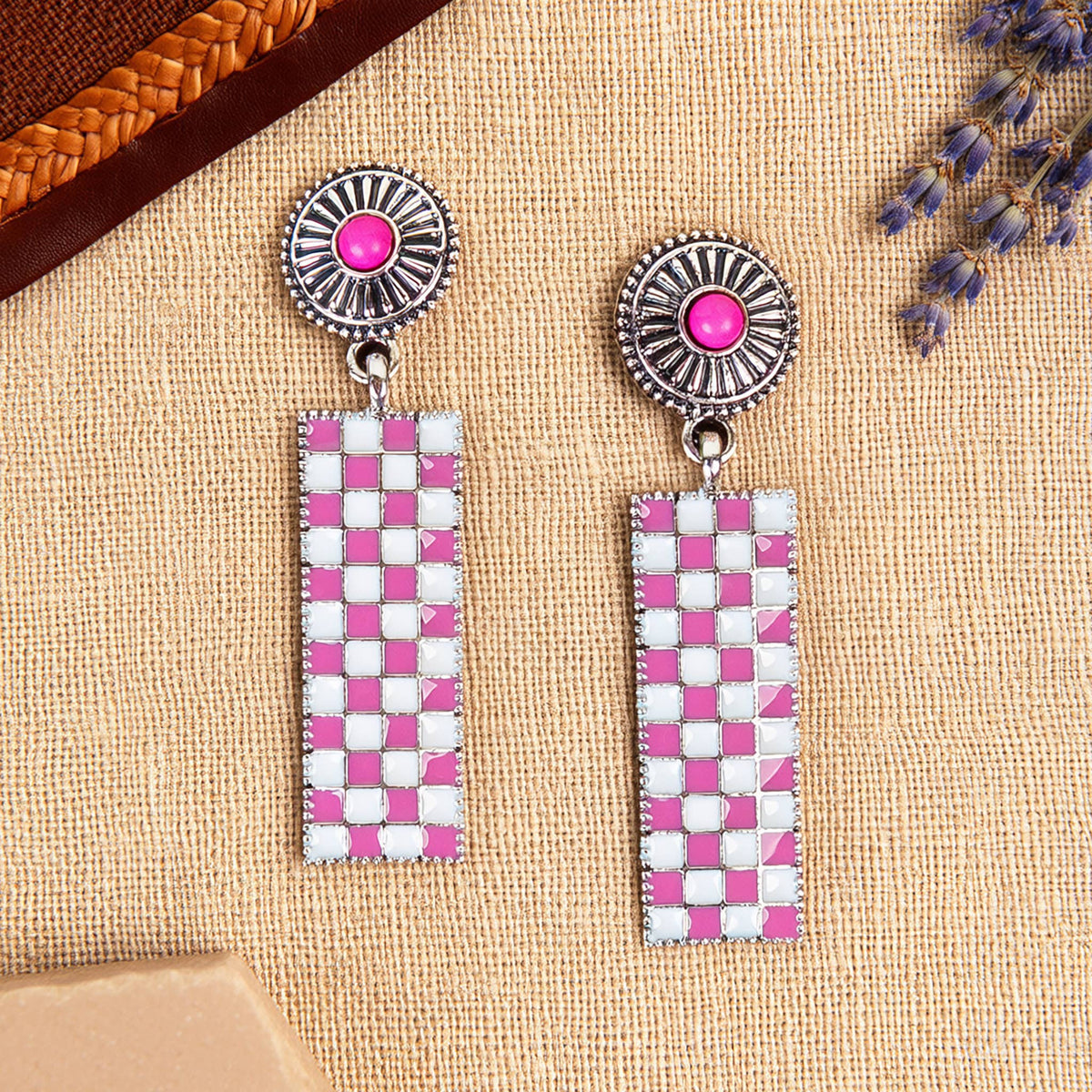 Checkered Earrings