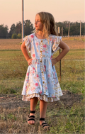 526-Aqua Rose Dress
