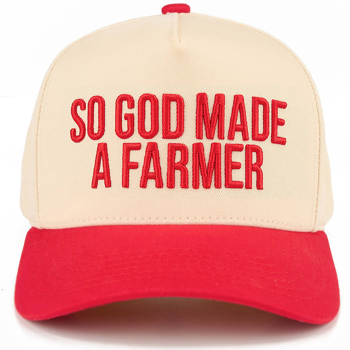 C.C SO GOD MADE A FARMER Letter Two Tone Trucker Hat