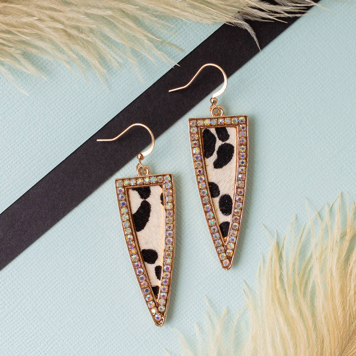Triangle Animal Print Earrings