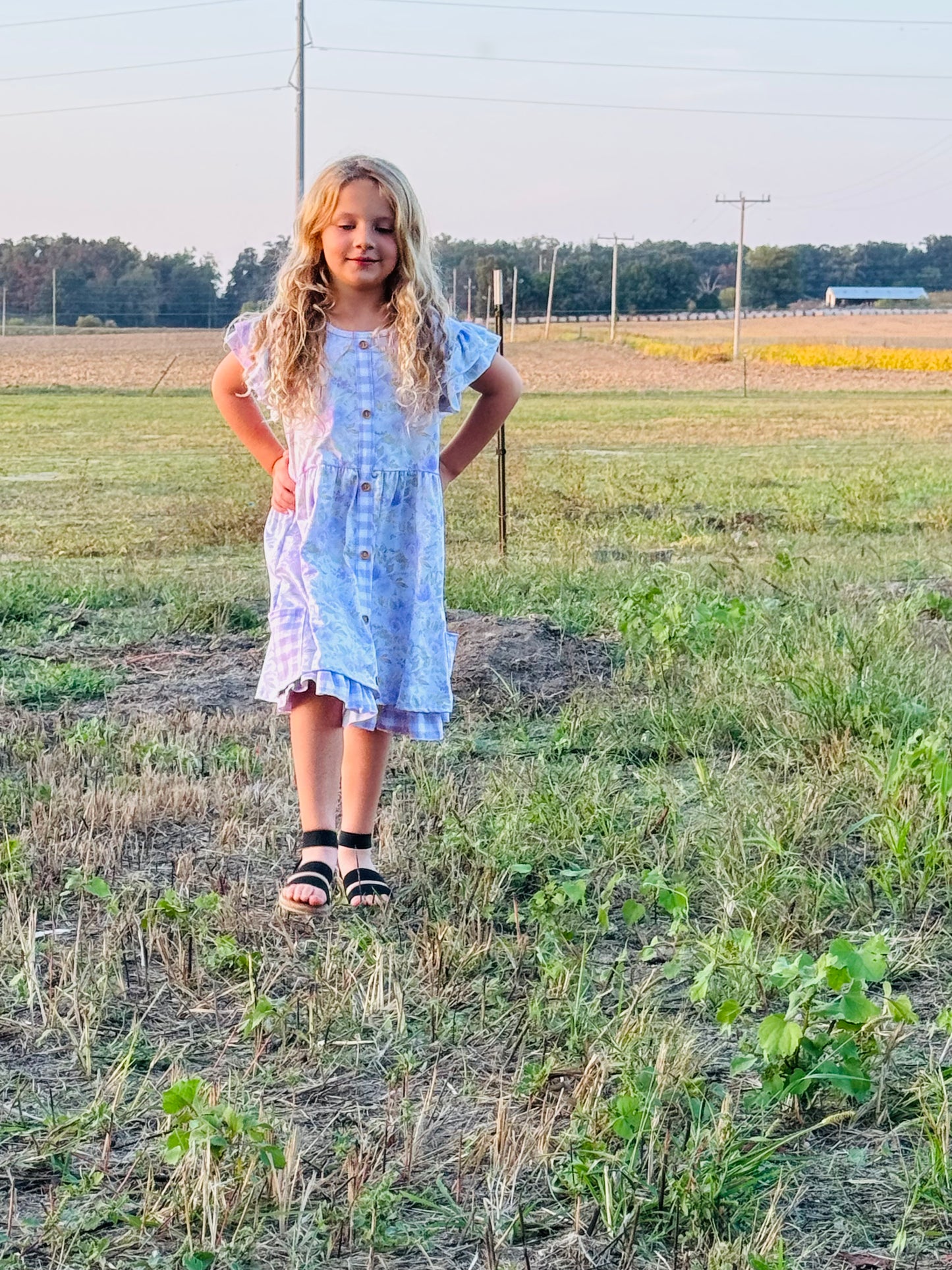 534-Purple Floral Dress