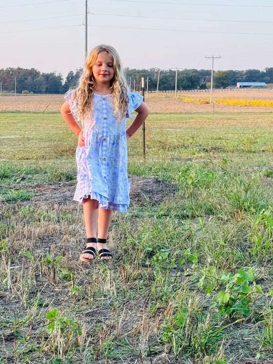 534-Purple Floral Dress