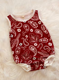 209-Red Paisley Onesie