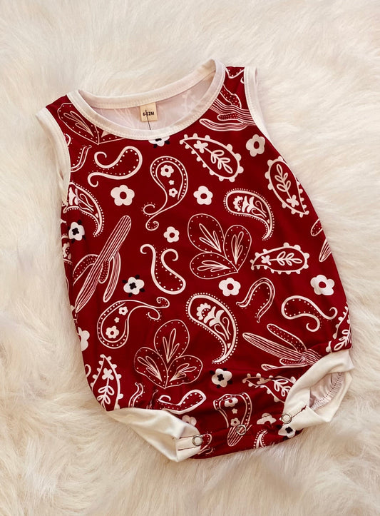 209-Red Paisley Onesie
