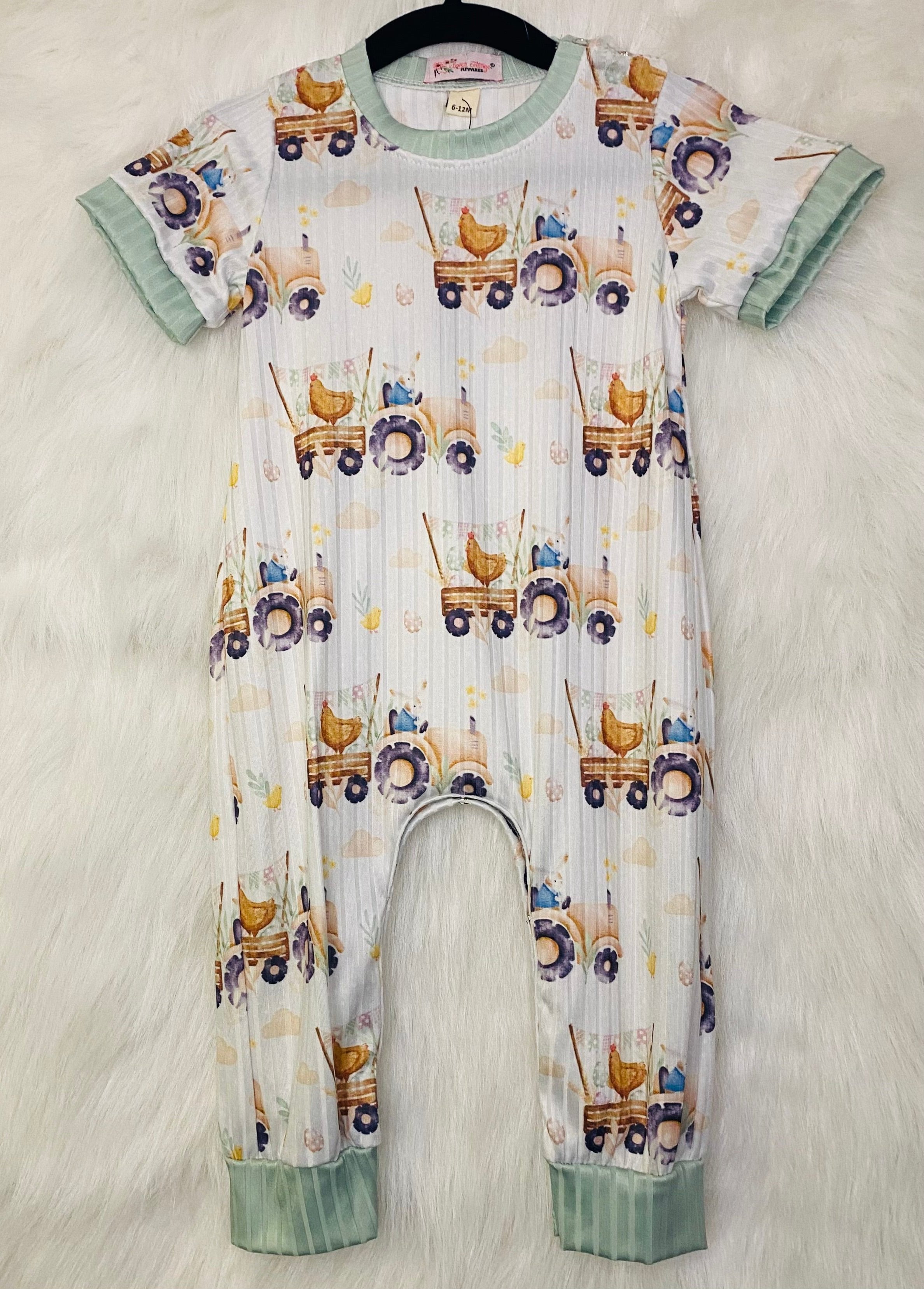398 Chicken and Tractor Onesie