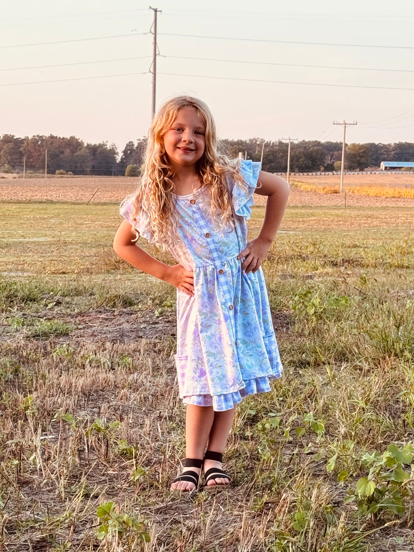 534-Purple Floral Dress