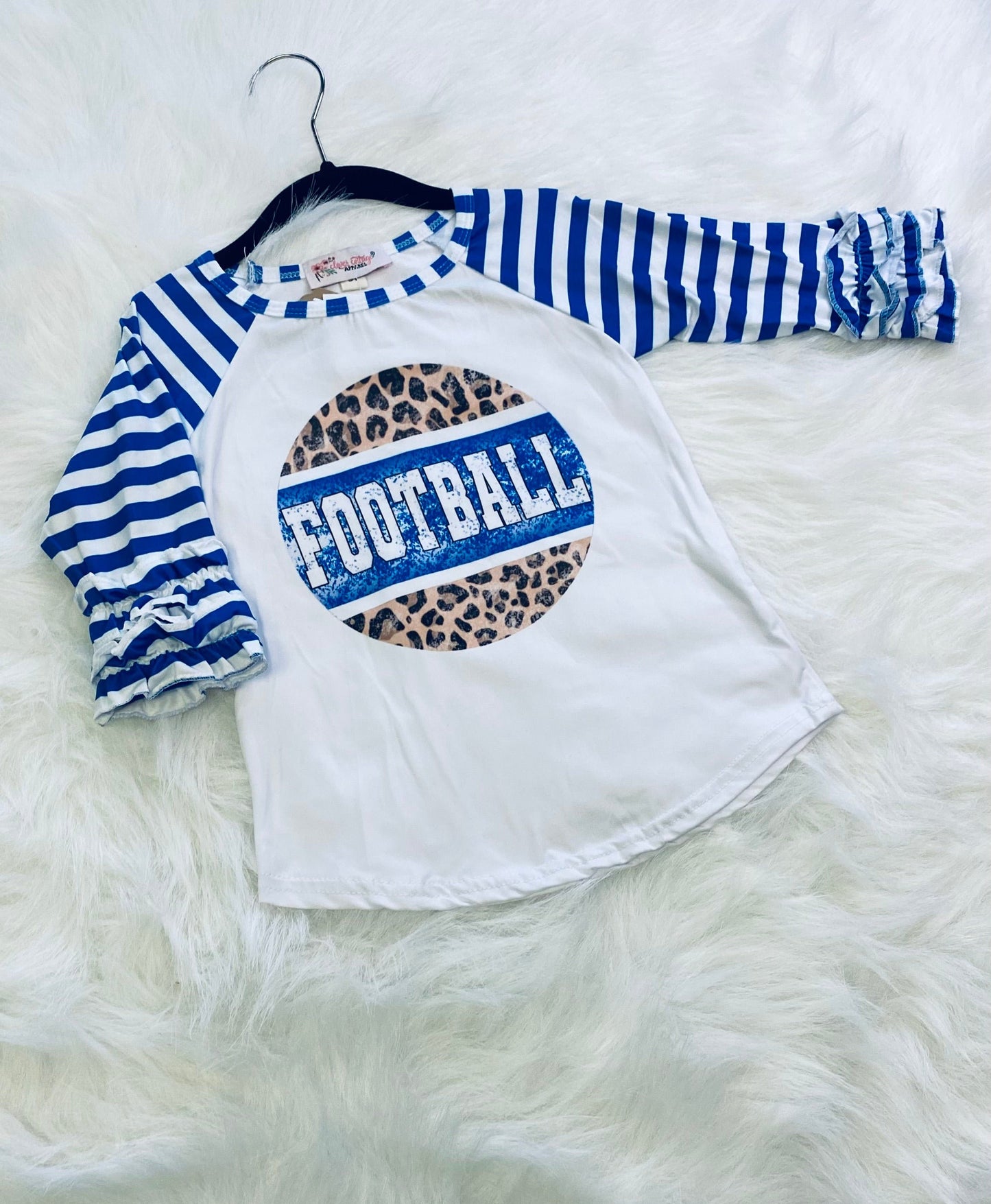 Item 295 Blue Stripes Football Raglan