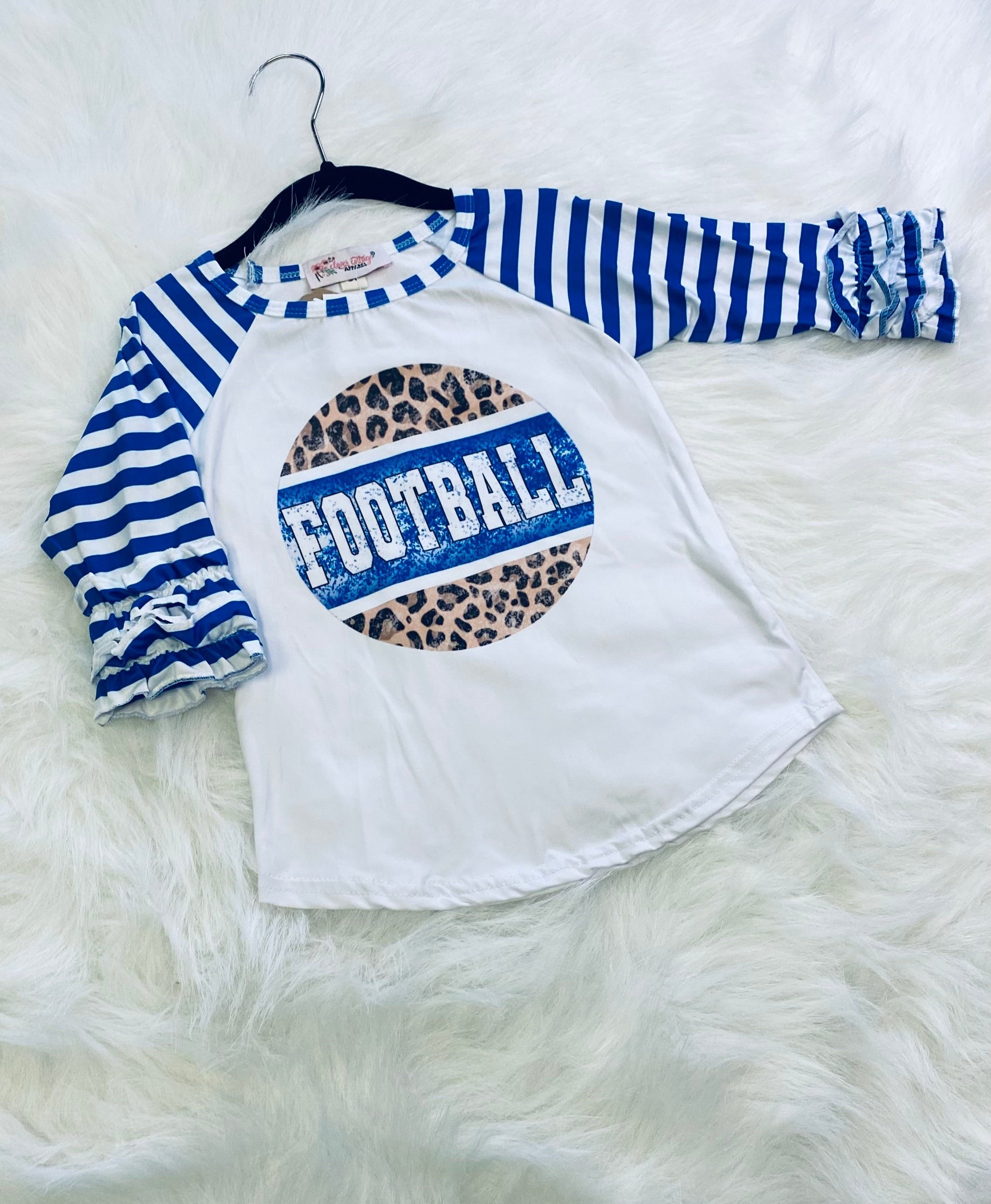 Item 295 Blue Stripes Football Raglan