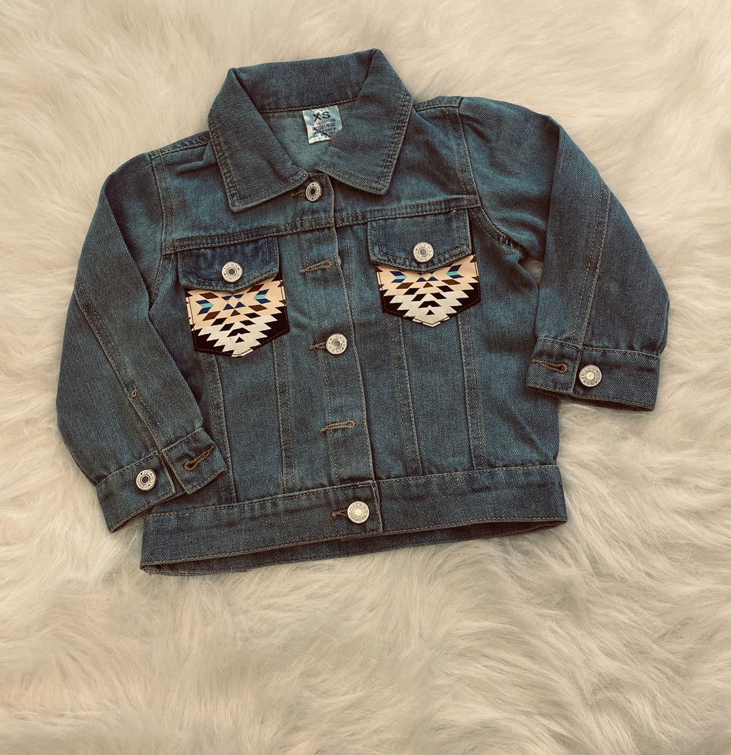 Item 363-Aztec Patch Jean Jacket