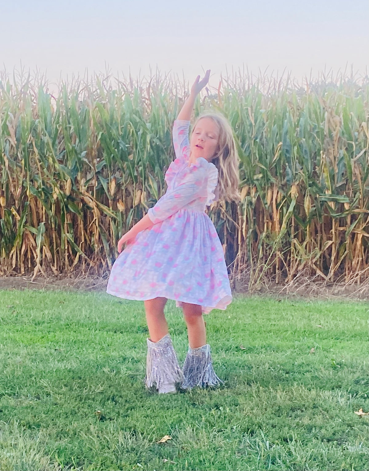557-Pink Checkered Dress