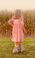 555-Pink Boots and Hats Twirl Dress
