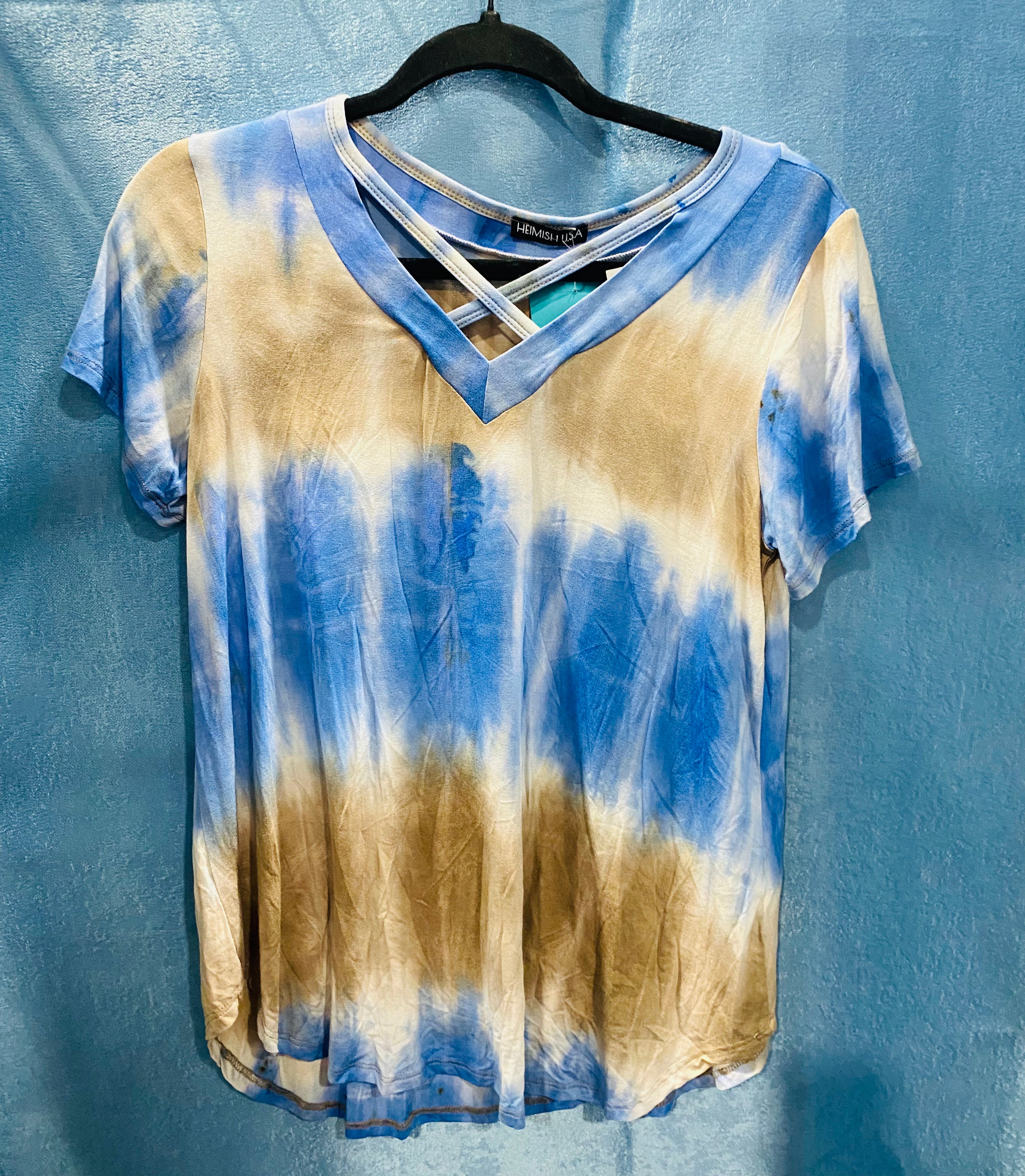 946 Blue Tye-dye Top