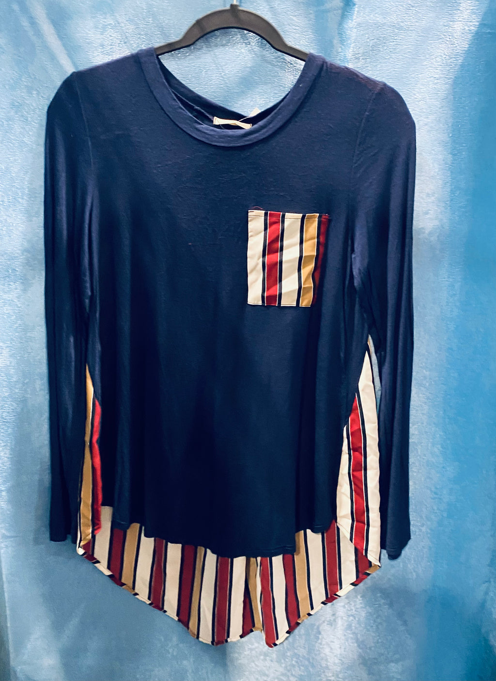 892 Navy Stripes Long Sleeve