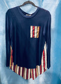 892 Navy Stripes Long Sleeve