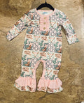 GLSROM38 Pink & Green Camo Romper