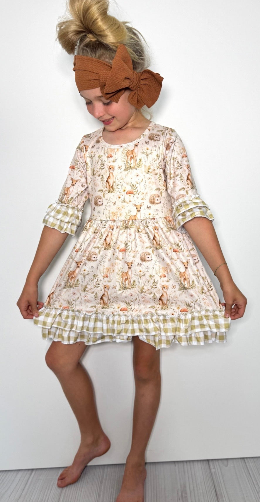 900 Sage Woodlands Girls Dress