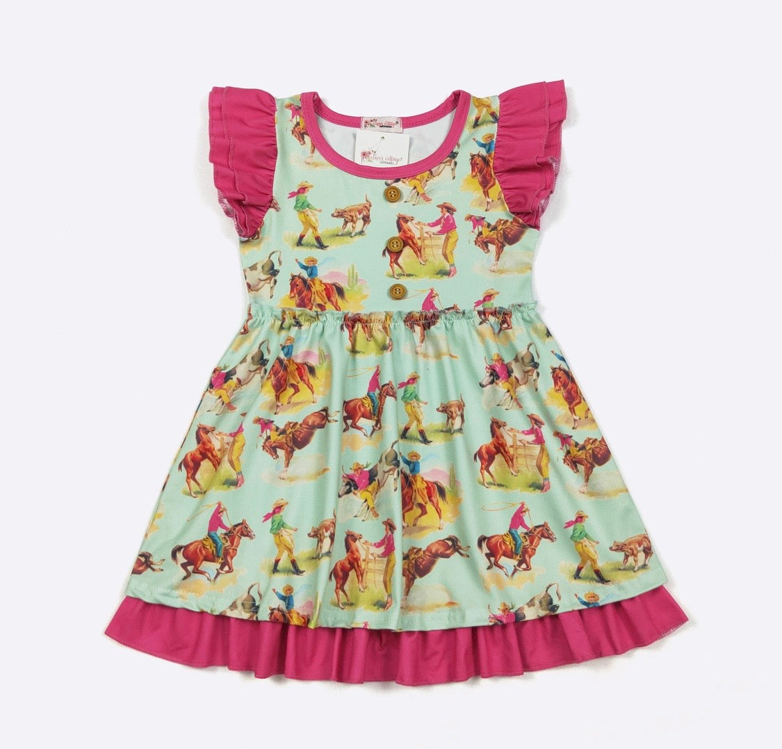 904 Aqua Rodeo Dress