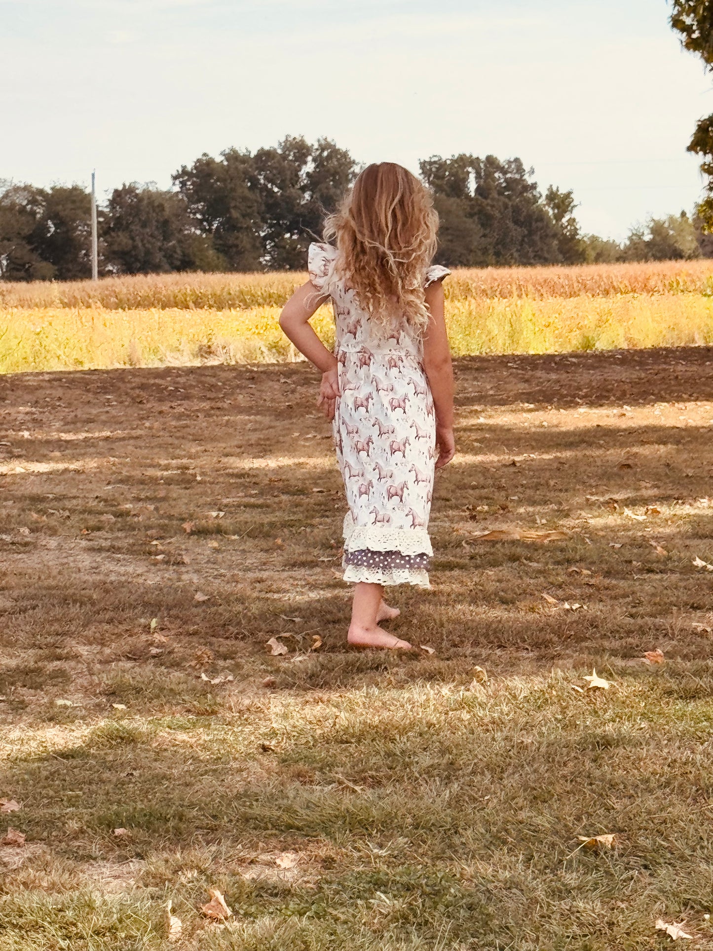 657 Creme Horse Dress