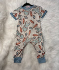 397 Blue Tie Bunny Onesie