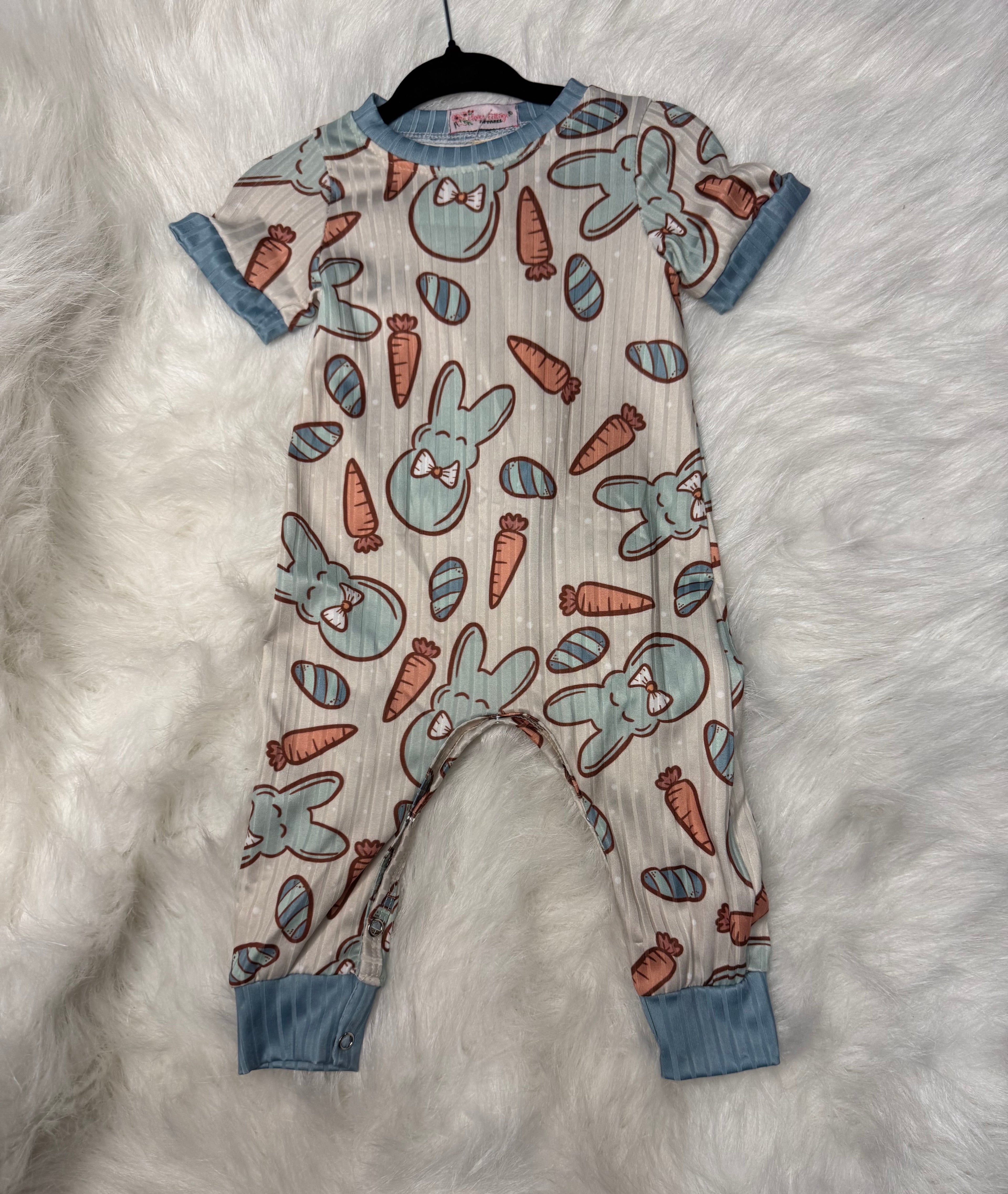 397 Blue Tie Bunny Onesie