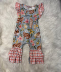 400 Blue Blooms Ruffle Onesie