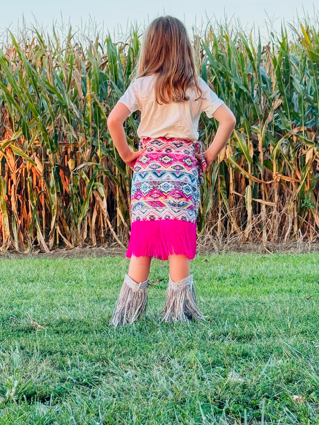 874 Geometric Printed Skirt