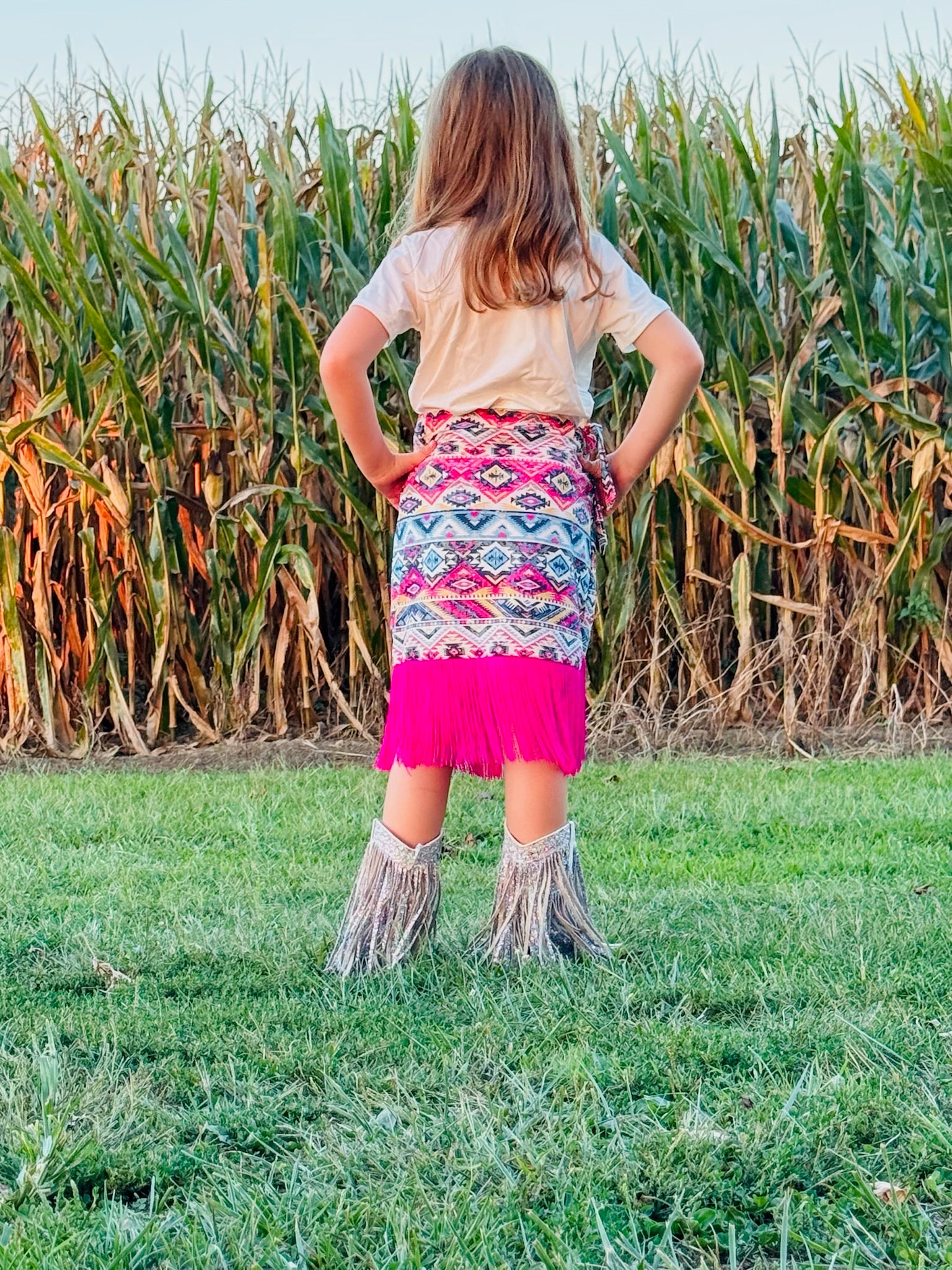 874 Geometric Printed Skirt