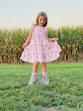 863 Floral Pink Dress