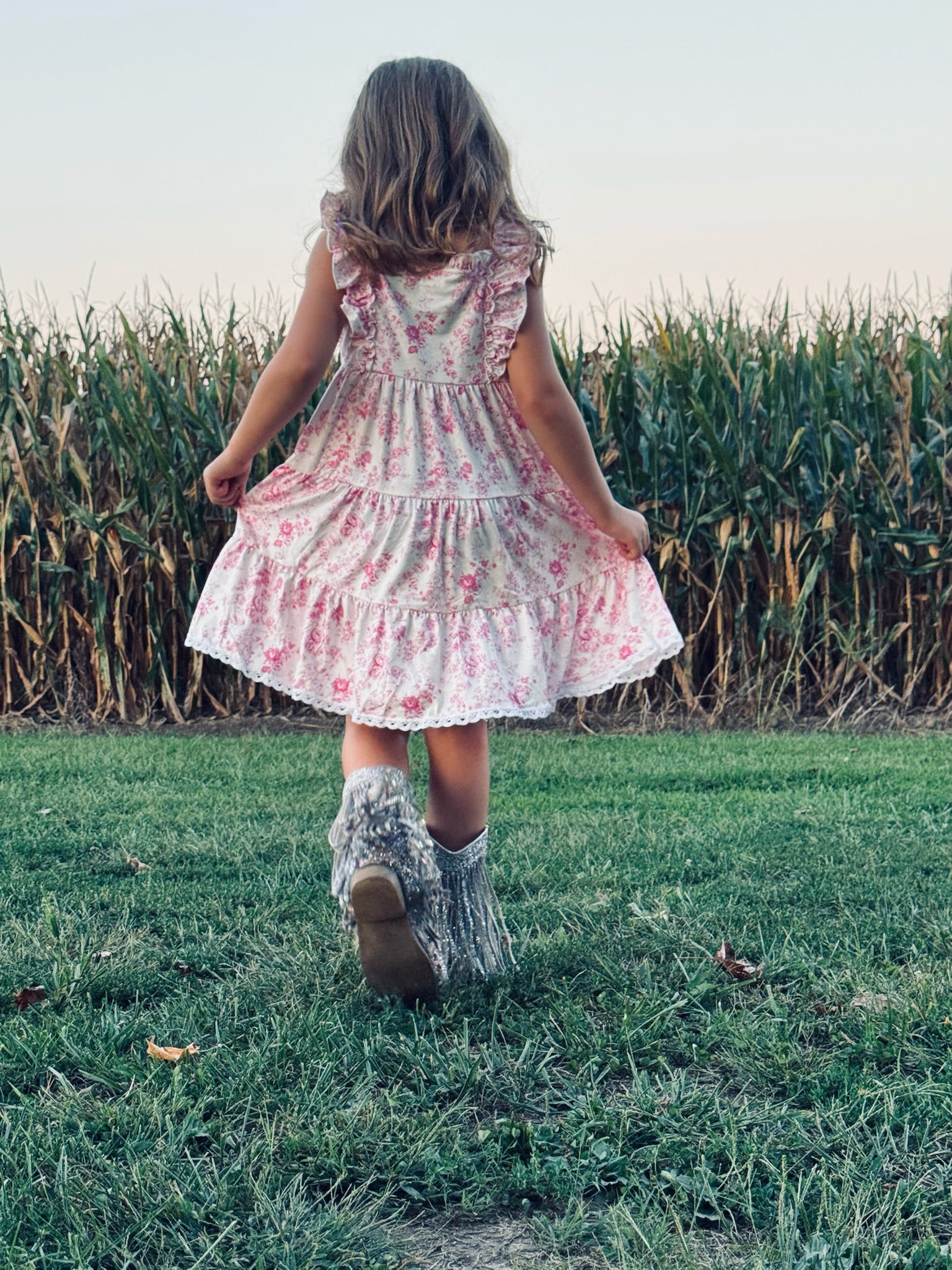 863 Floral Pink Dress
