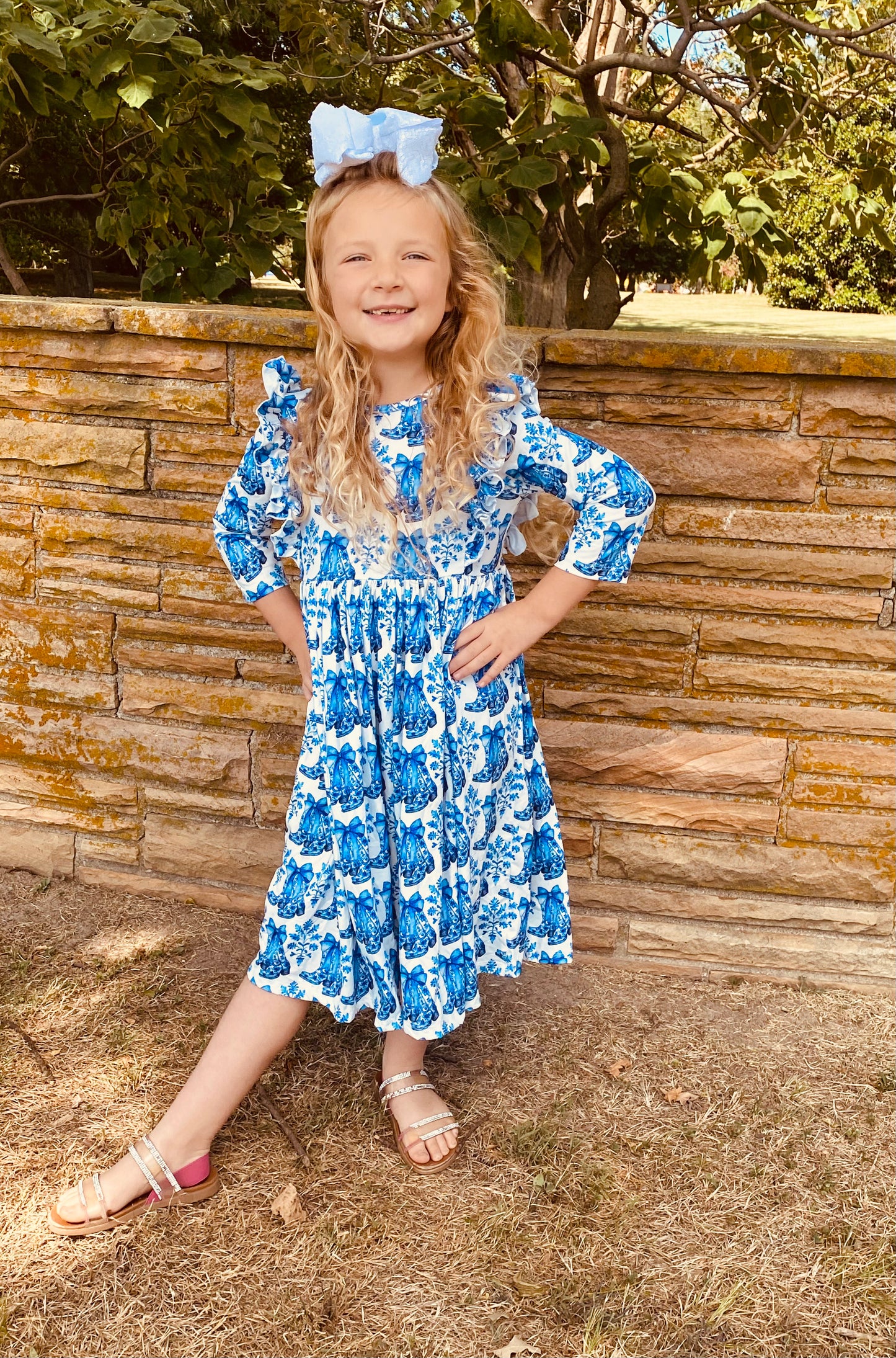 553- Blue Boots Dress