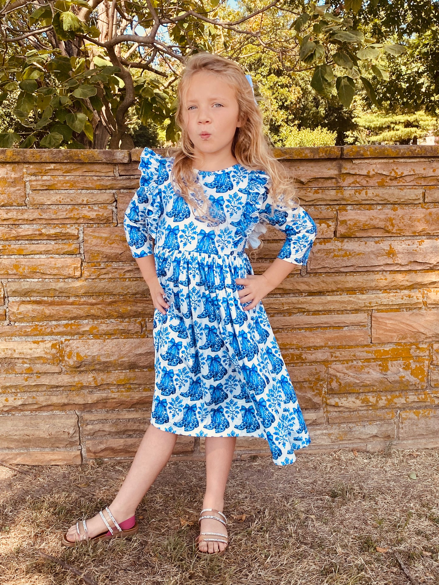 553- Blue Boots Dress
